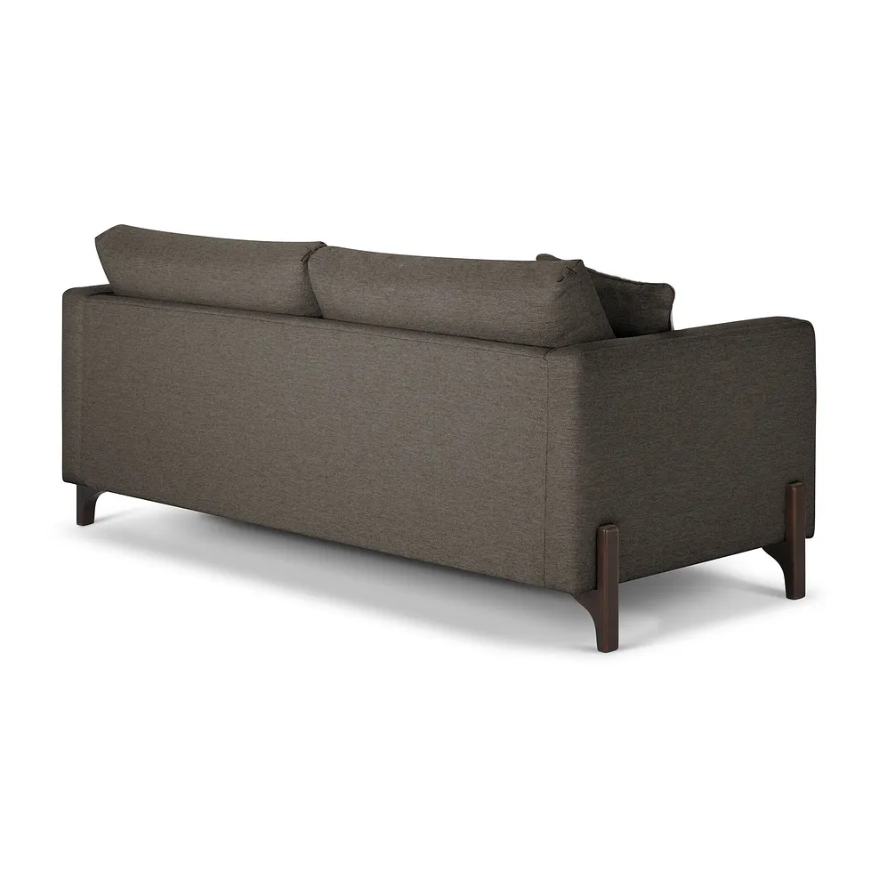 Jude 4 Seater Sofa in Oscar Mocha Fabric with Walnut Finished Feet 4
