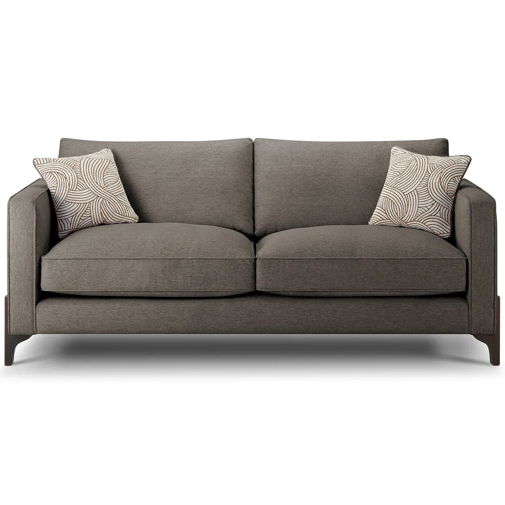 Jude 4 Seater Sofa in Oscar Mocha Fabric with Walnut Finished Feet 2