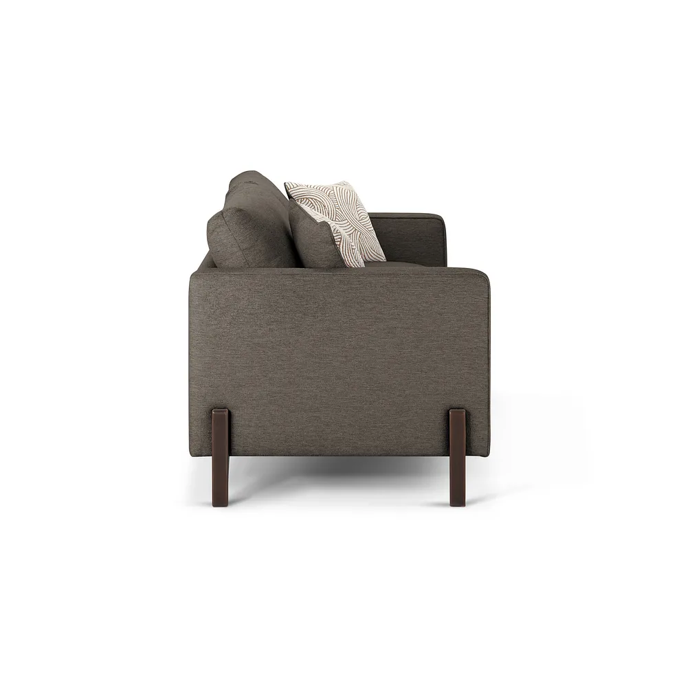 Jude 4 Seater Sofa in Oscar Mocha Fabric with Walnut Finished Feet 3
