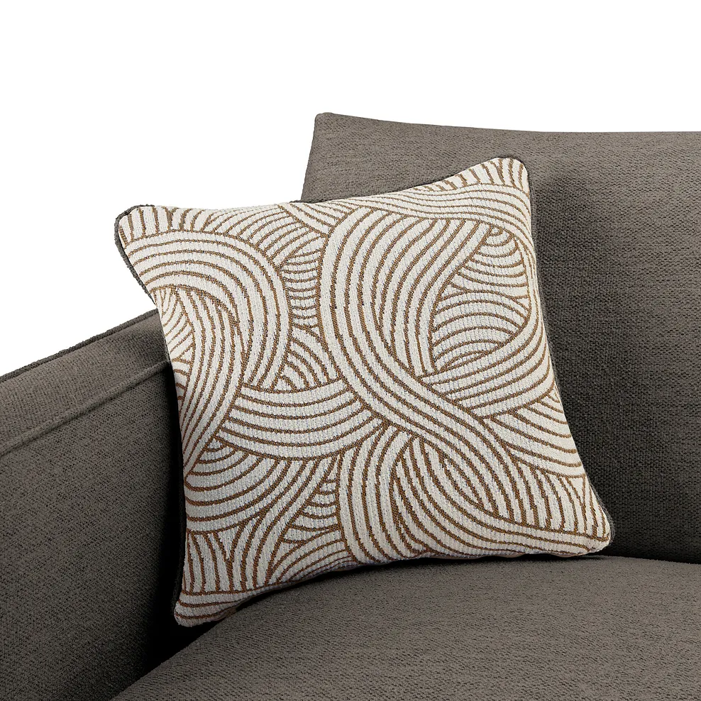 Jude 4 Seater Sofa in Oscar Mocha Fabric with Walnut Finished Feet 5
