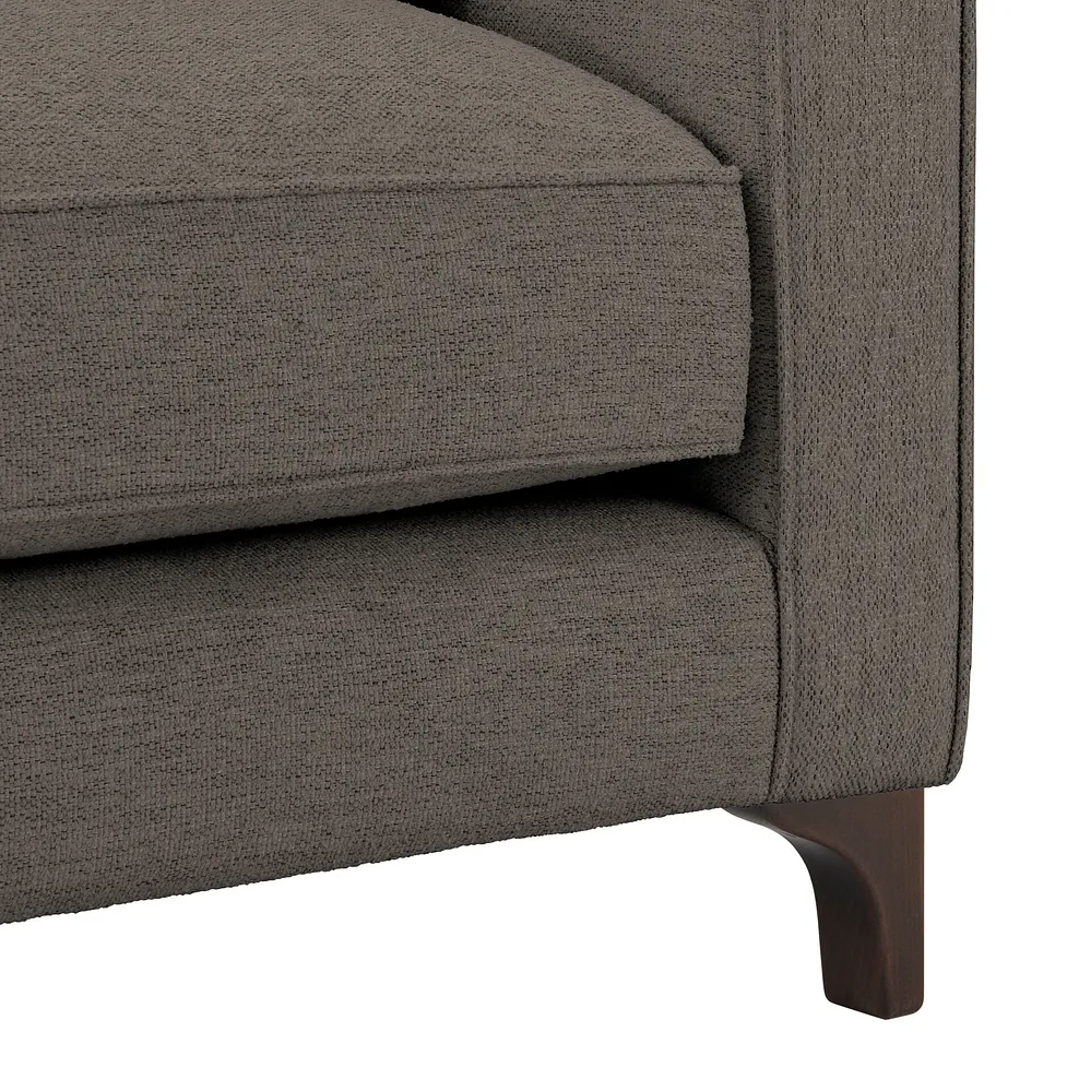Jude 4 Seater Sofa in Oscar Mocha Fabric with Walnut Finished Feet 8