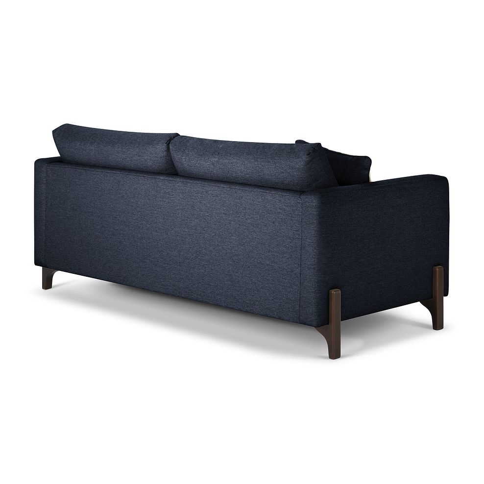 Jude 4 Seater Sofa in Oscar Navy Fabric with Walnut Finished Feet 4