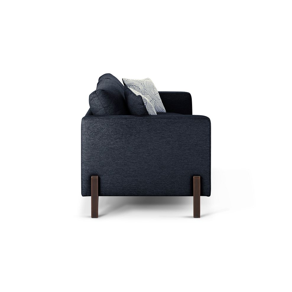 Jude 4 Seater Sofa in Oscar Navy Fabric with Walnut Finished Feet 3