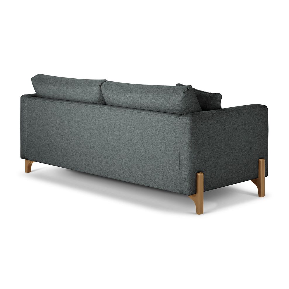 Jude 4 Seater Sofa in Oscar Nickel Fabric with Oak Feet 4