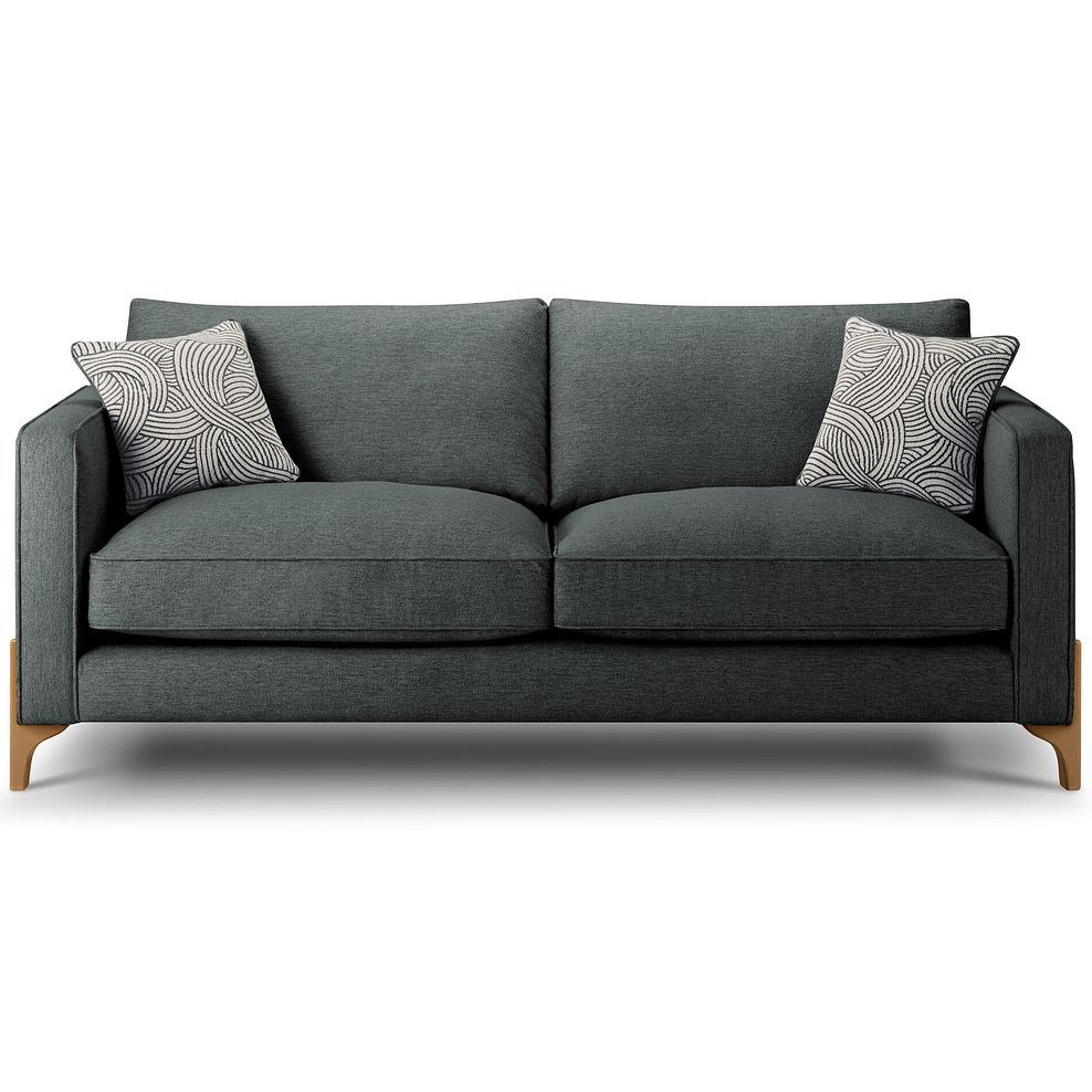 Jude 4 Seater Sofa in Oscar Nickel Fabric with Oak Feet 2