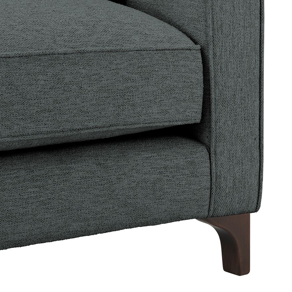 Jude 4 Seater Sofa in Oscar Nickel Fabric with Walnut Finished Feet 8