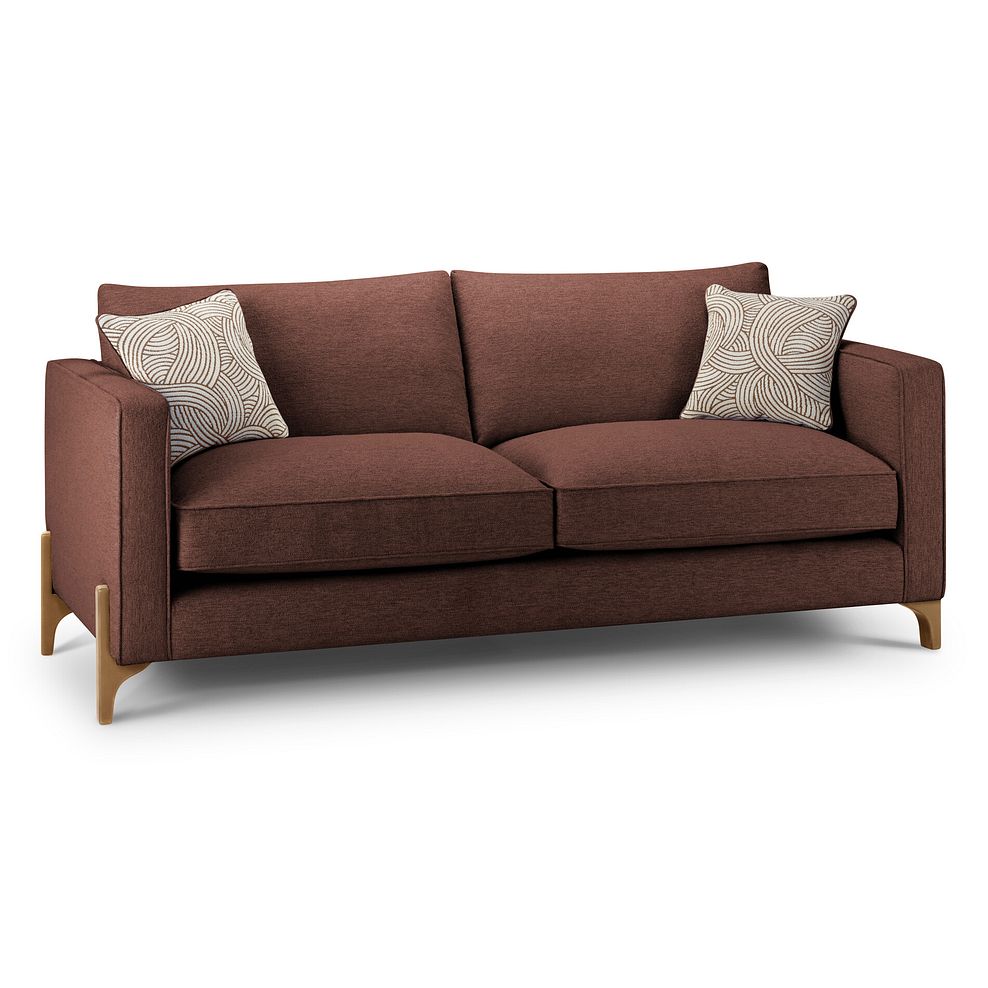 Jude 4 Seater Sofa in Oscar Rust Fabric with Oak Feet 1