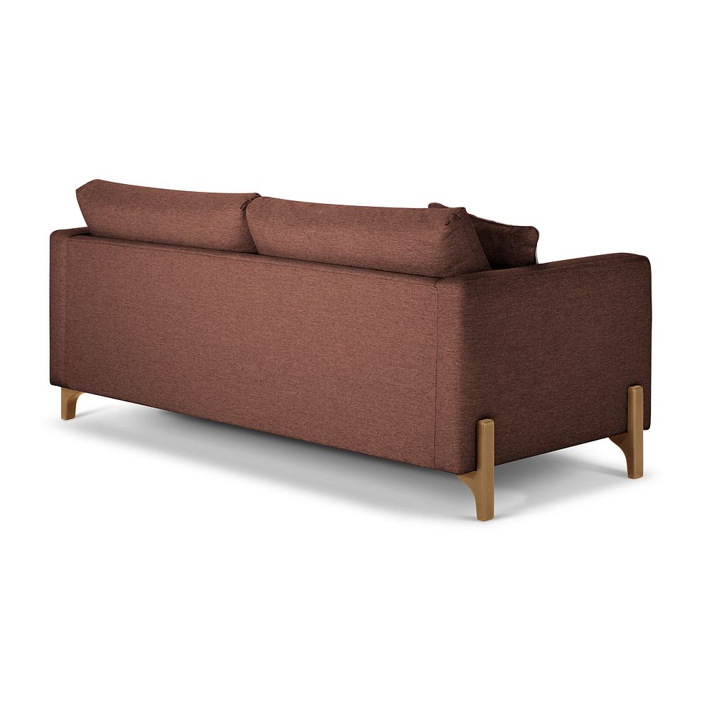 Jude 4 Seater Sofa in Oscar Rust Fabric with Oak Feet 4
