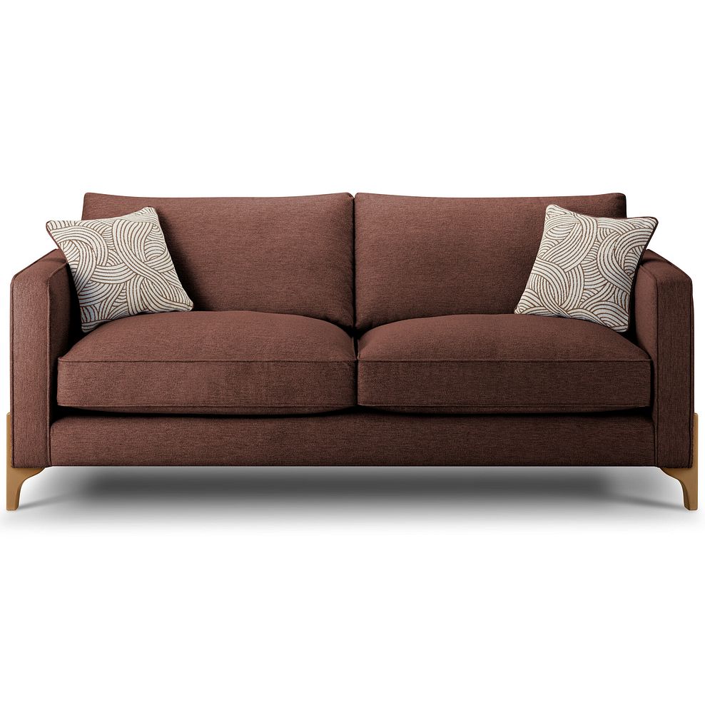 Jude 4 Seater Sofa in Oscar Rust Fabric with Oak Feet 2
