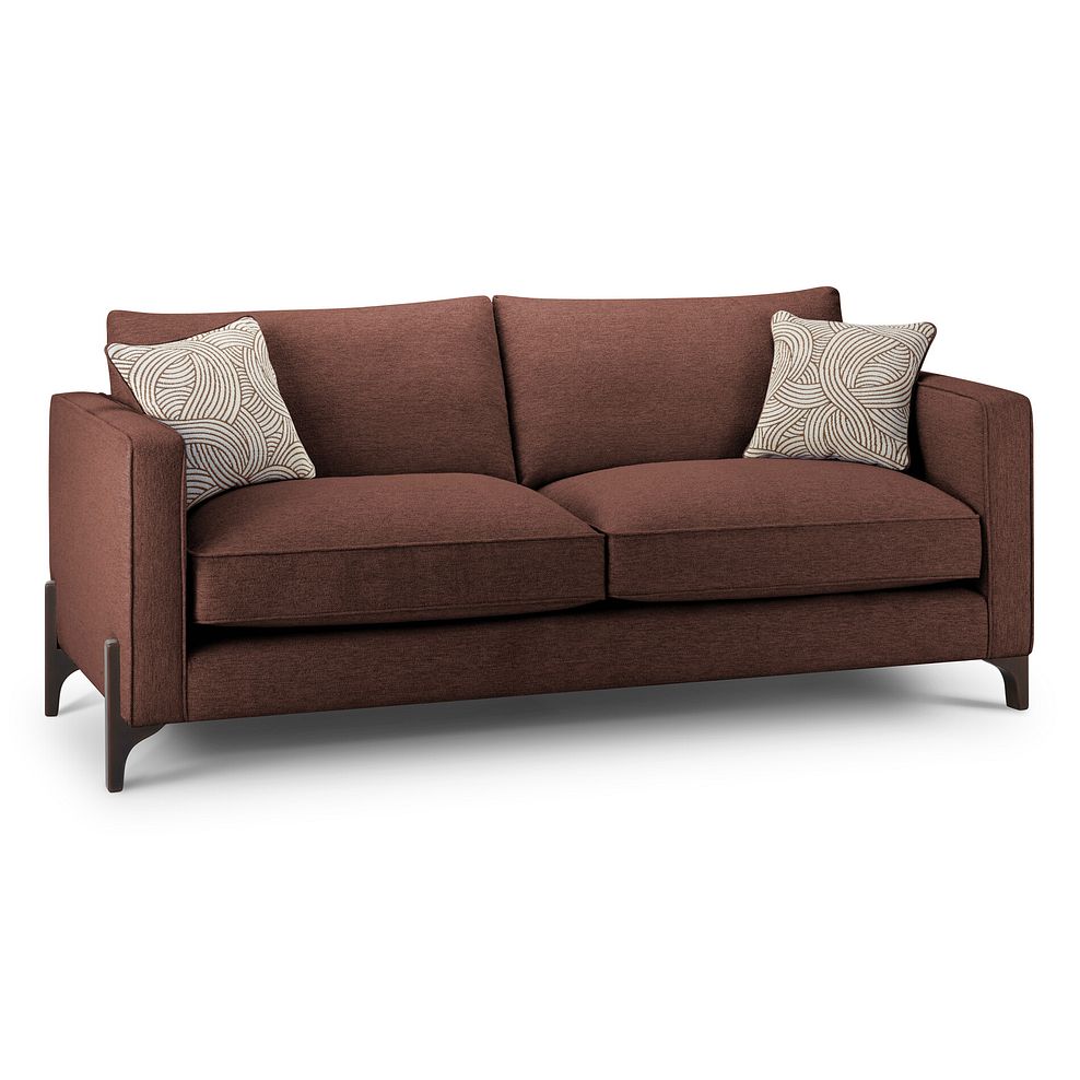 Jude 4 Seater Sofa in Oscar Rust Fabric with Walnut Finished Feet 1