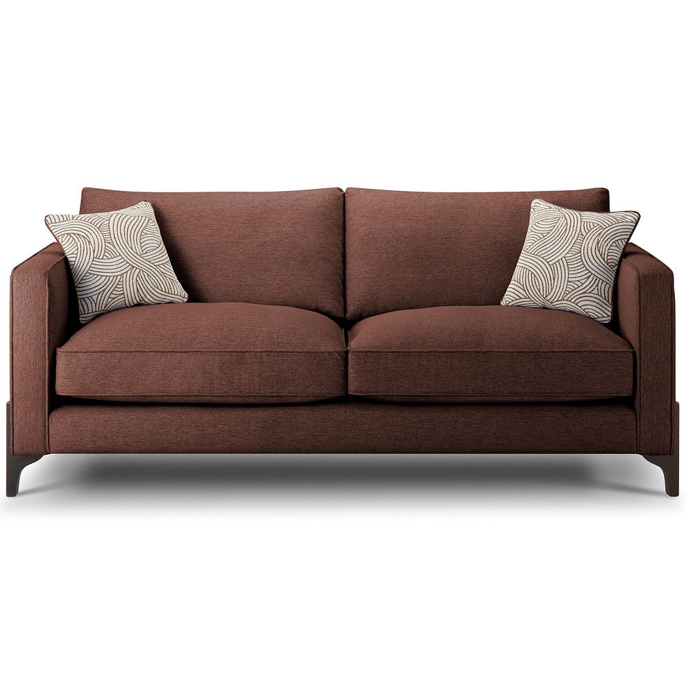 Jude 4 Seater Sofa in Oscar Rust Fabric with Walnut Finished Feet 2