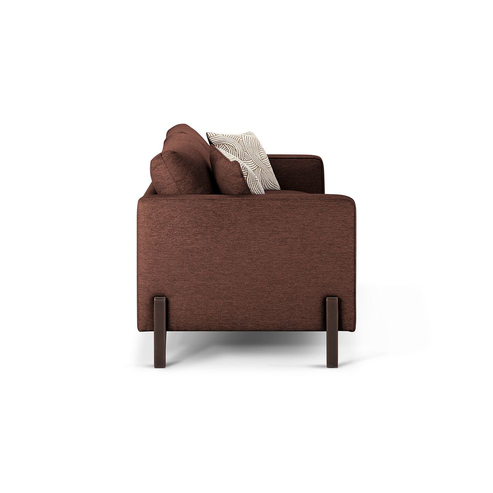 Jude 4 Seater Sofa in Oscar Rust Fabric with Walnut Finished Feet 3