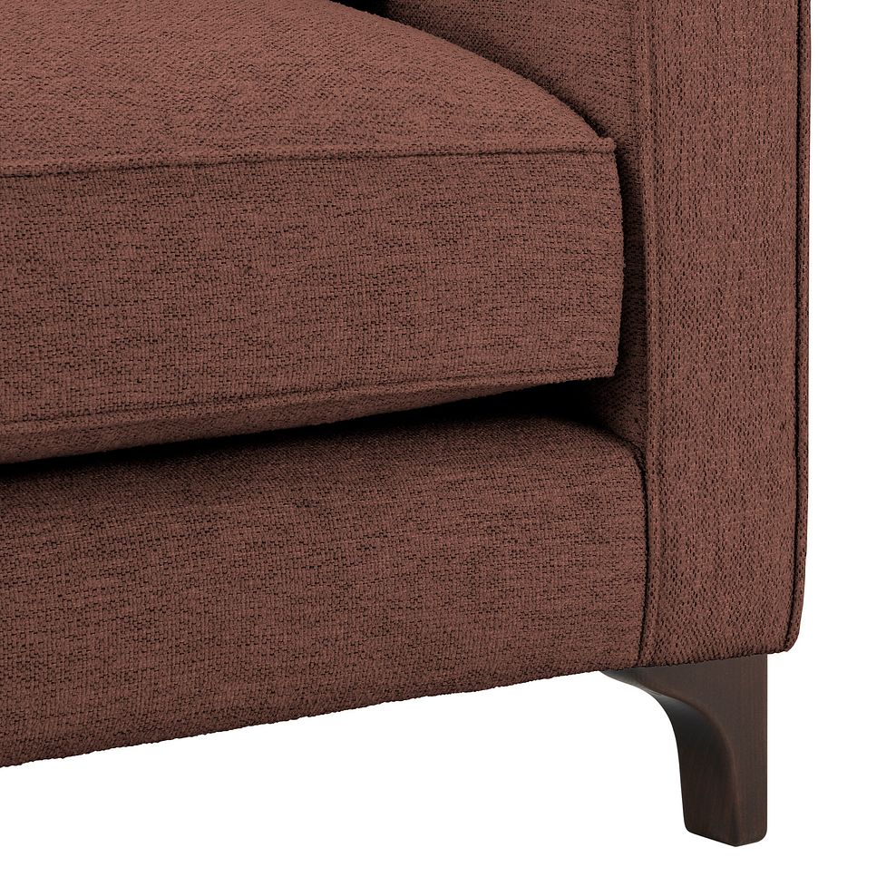 Jude 4 Seater Sofa in Oscar Rust Fabric with Walnut Finished Feet 8