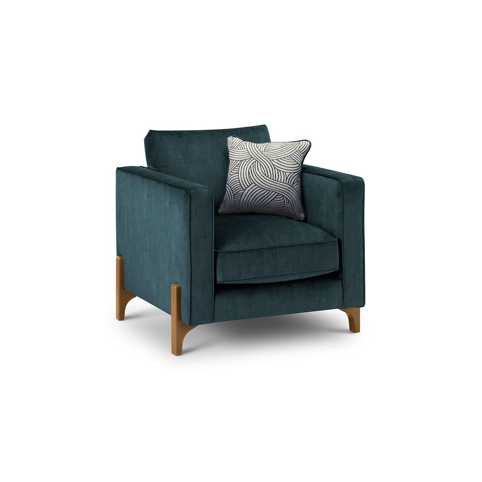 Jude Armchair in Duke Airforce Fabric with Oak Feet 1