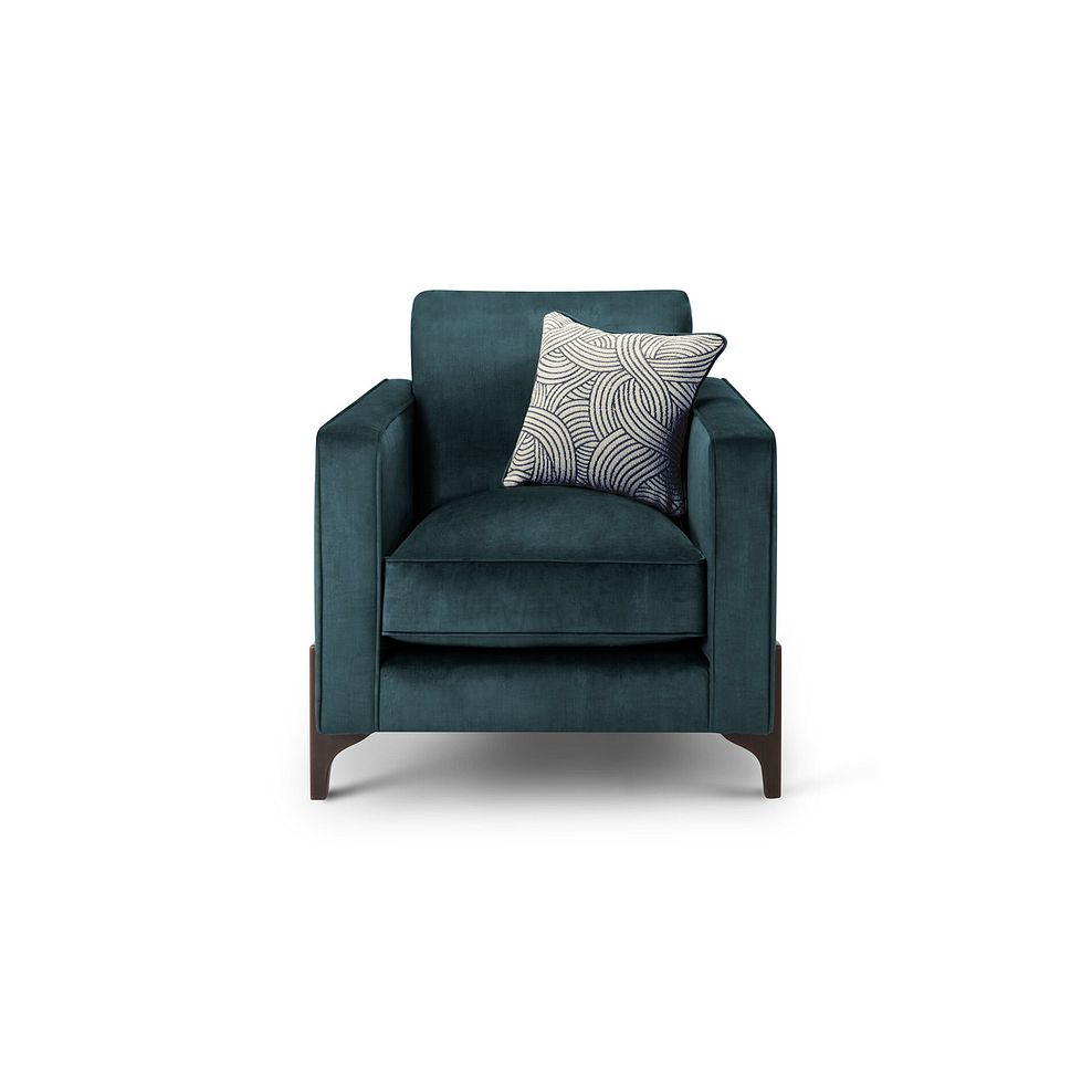 Jude Armchair in Duke Airforce Fabric with Walnut Finished Feet 1