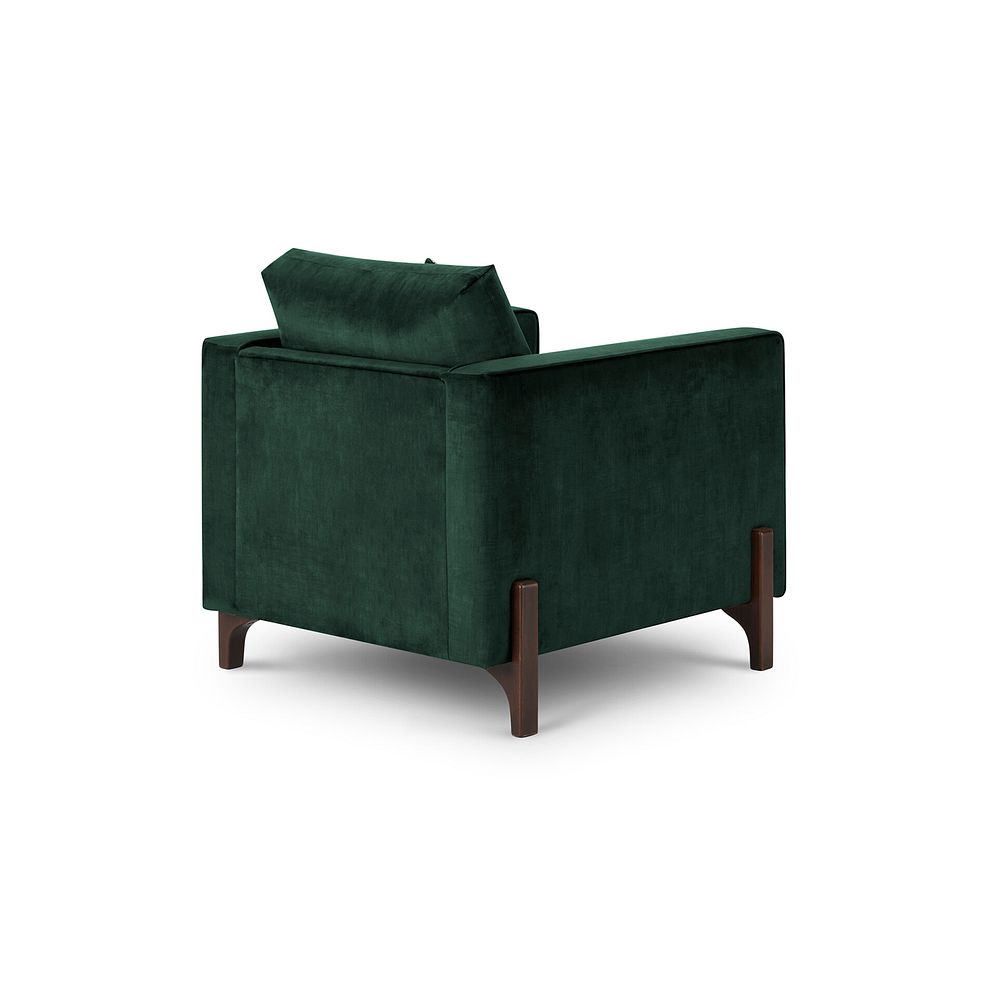 Jude Armchair in Duke Bottle Green Fabric with Walnut Finished Feet 4