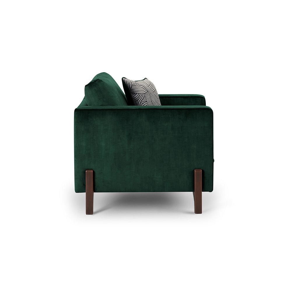 Jude Armchair in Duke Bottle Green Fabric with Walnut Finished Feet 3