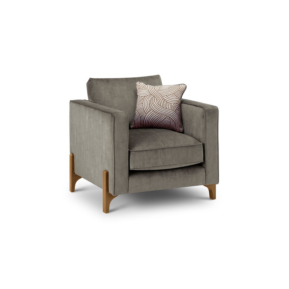 Jude Armchair in Duke Cedar Fabric with Oak Feet 1