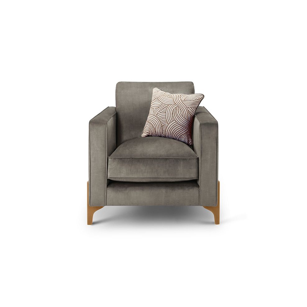 Jude Armchair in Duke Cedar Fabric with Oak Feet 2