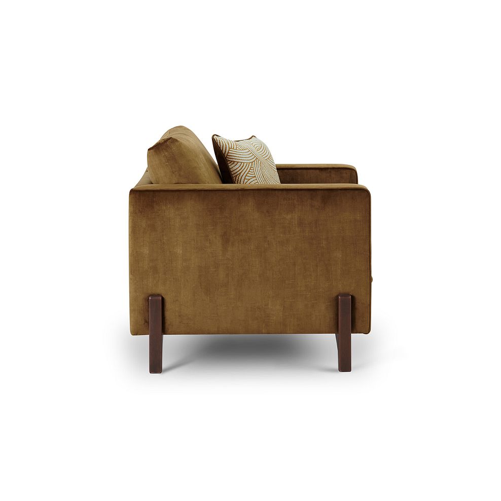 Jude Armchair in Duke Old Gold Fabric with Walnut Finished Feet 5