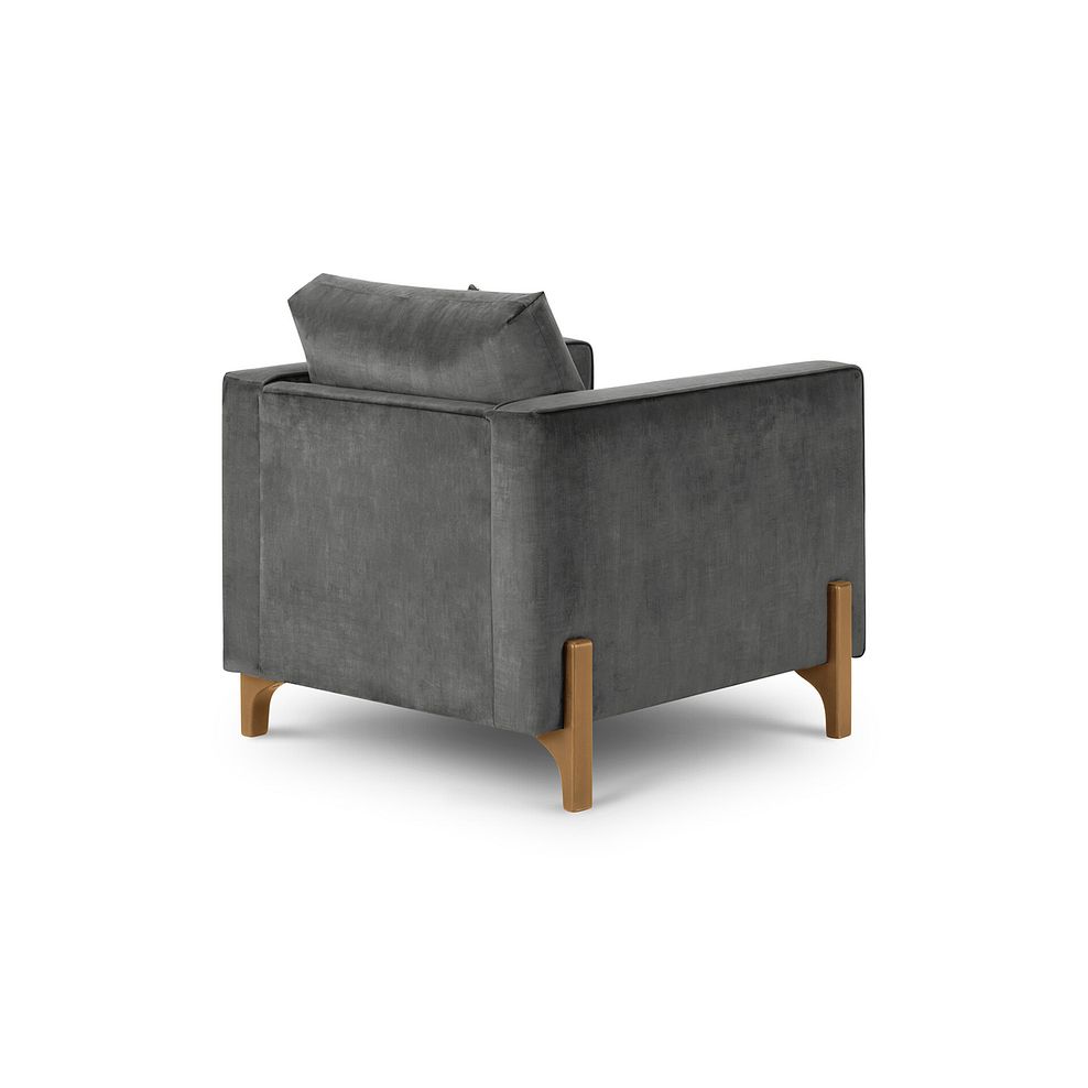 Jude Armchair in Duke Steel Fabric with Oak Feet 4