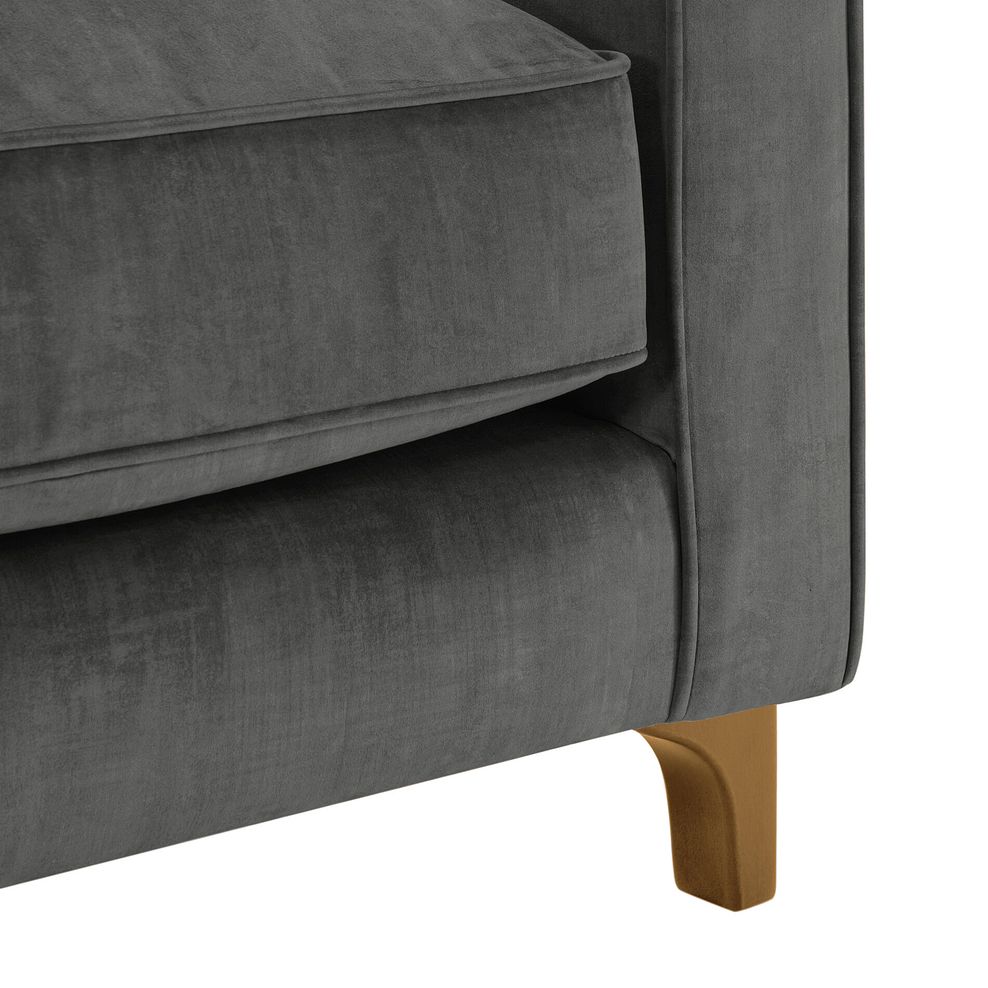 Jude Armchair in Duke Steel Fabric with Oak Feet 9