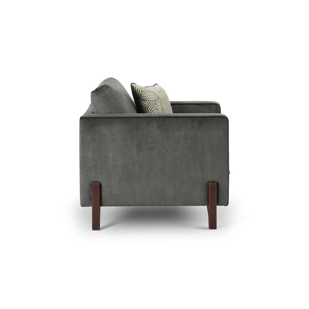 Jude Armchair in Duke Steel Fabric with Walnut Finished Feet 3