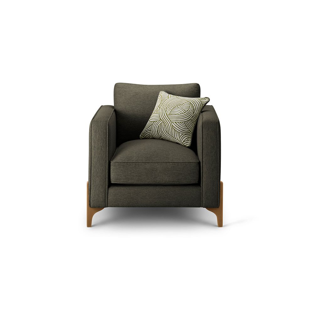 Jude Armchair in Oscar Emerald Fabric with Oak Feet 2