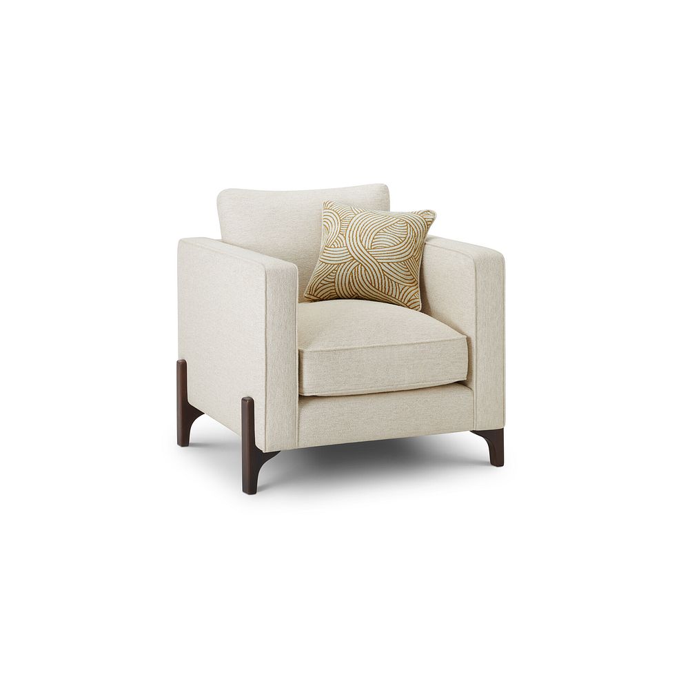Jude Armchair in Oscar Linen Fabric with Walnut Finished Feet 1