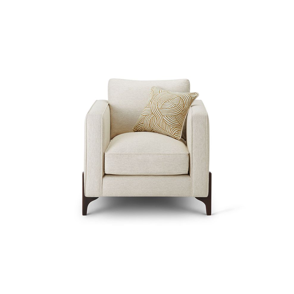 Jude Armchair in Oscar Linen Fabric with Walnut Finished Feet 2