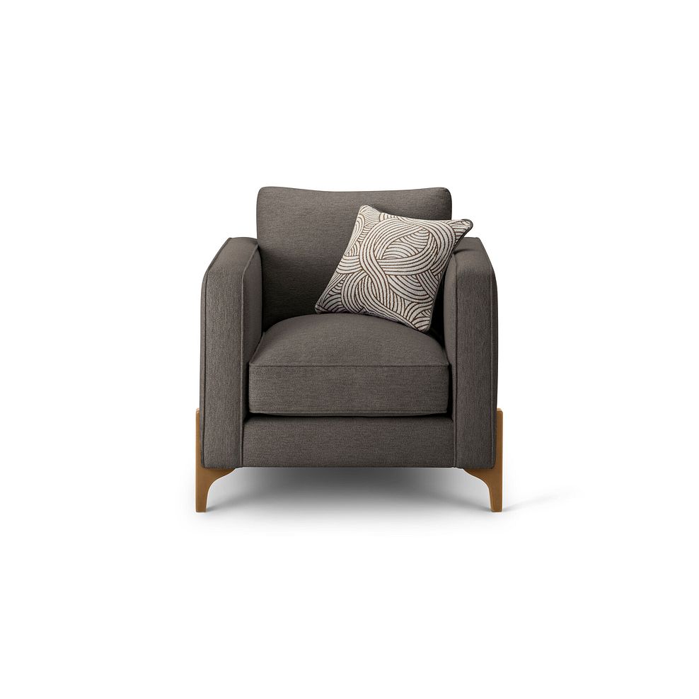 Jude Armchair in Oscar Mocha Fabric with Oak Feet 2