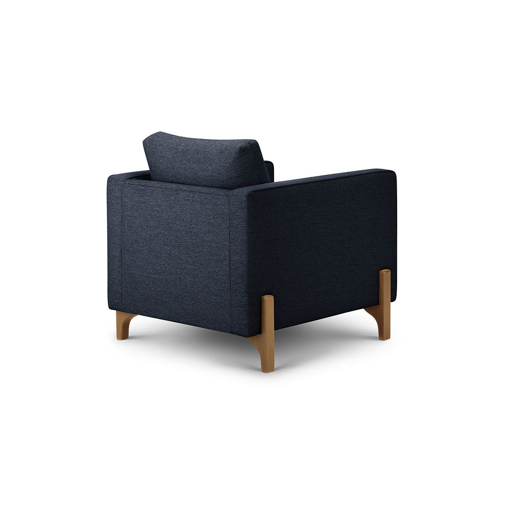 Jude Armchair in Oscar Navy Fabric with Oak Feet 4