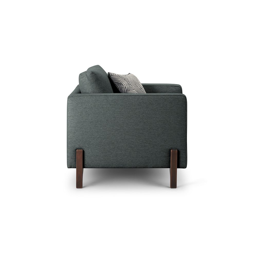 Jude Armchair in Oscar Nickel Fabric with Walnut Finished Feet 3