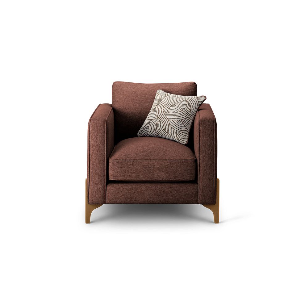 Jude Armchair in Oscar Rust Fabric with Oak Feet 2