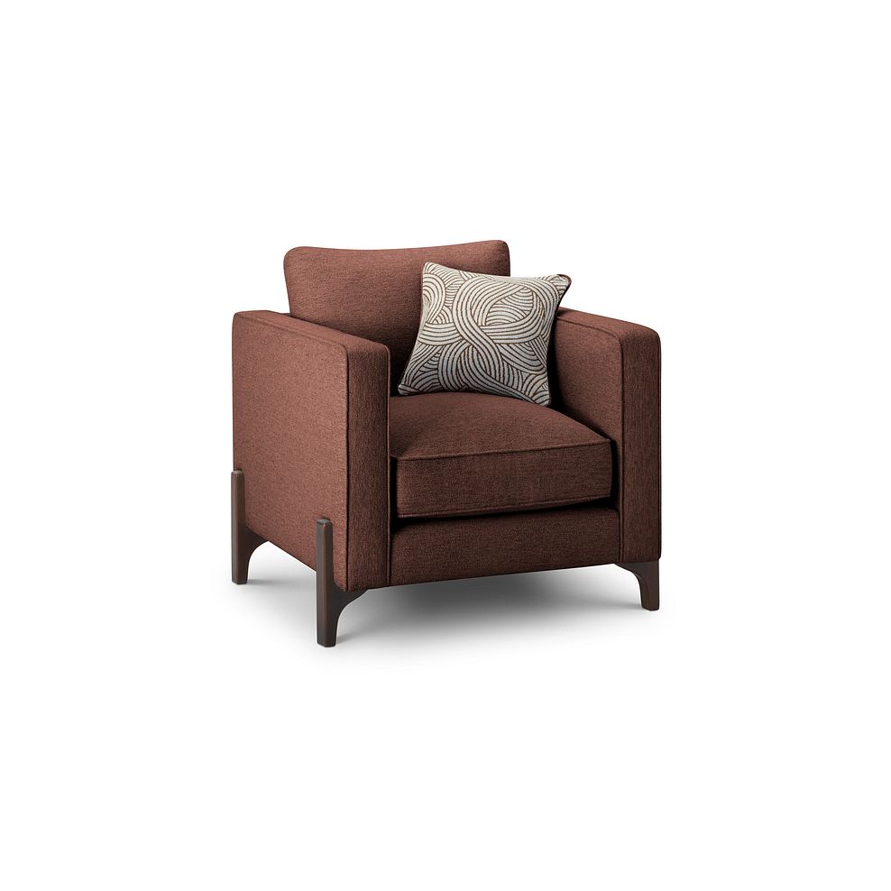 Jude Armchair in Oscar Rust Fabric with Walnut Finished Feet 1