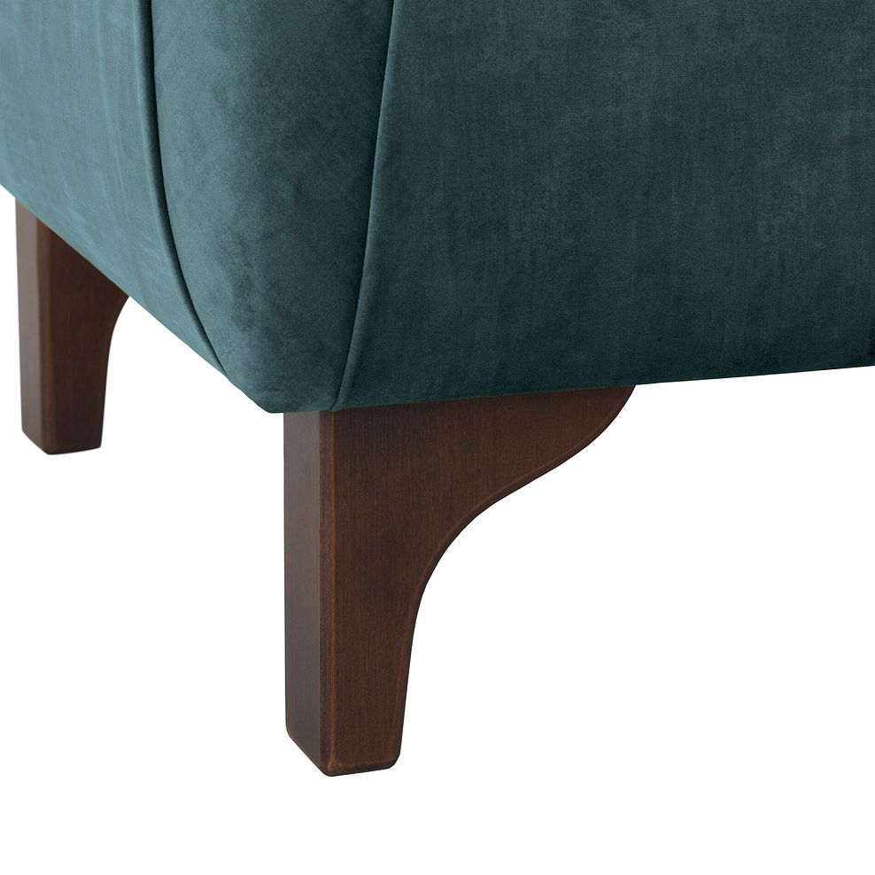 Jude Footstool in Duke Airforce Fabric with Walnut Finished Feet 3