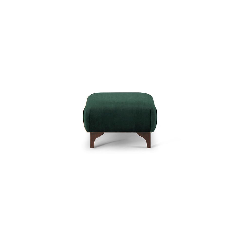 Jude Footstool in Duke Bottle Green Fabric with Walnut Finished Feet 2