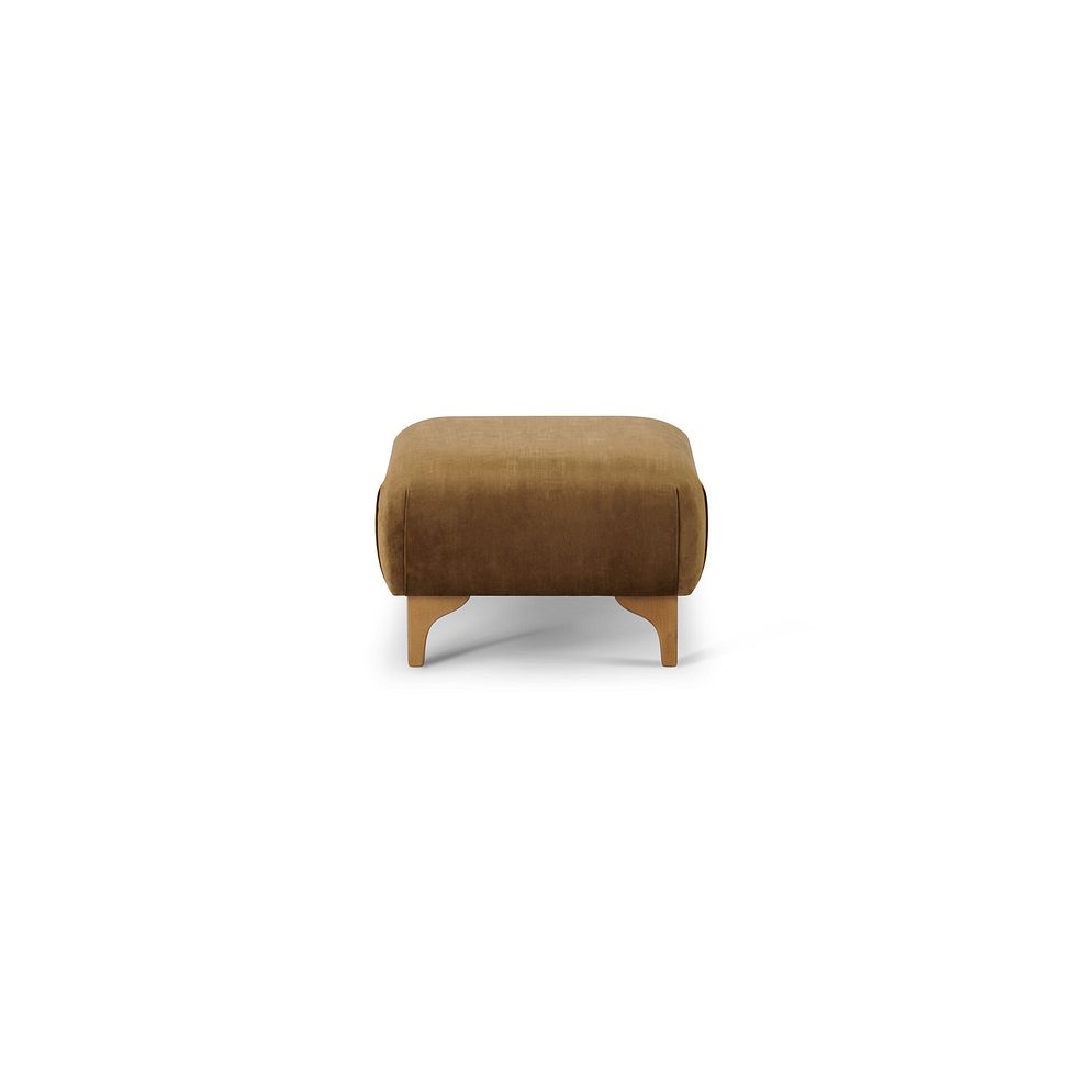 Jude Footstool in Duke Old Gold Fabric with Oak Feet 2