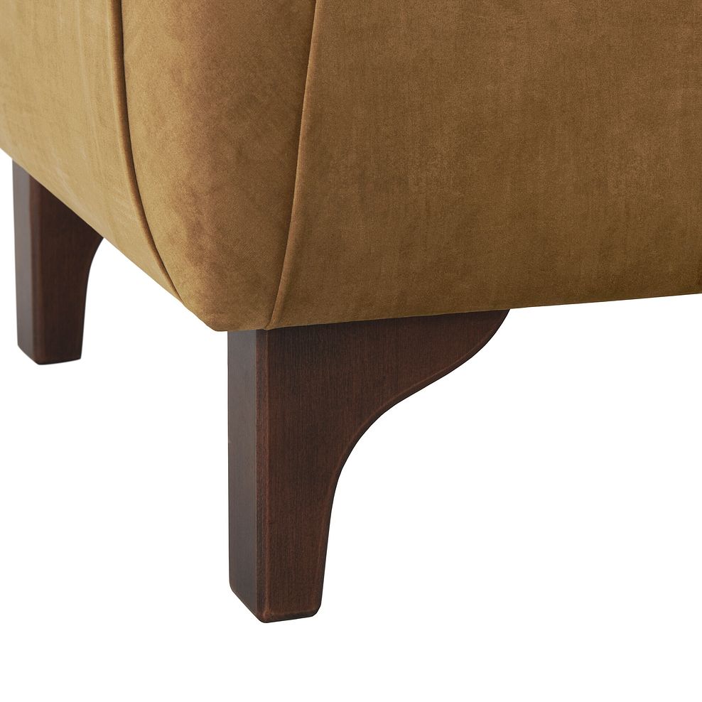 Jude Footstool in Duke Old Gold Fabric with Walnut Finished Feet 5