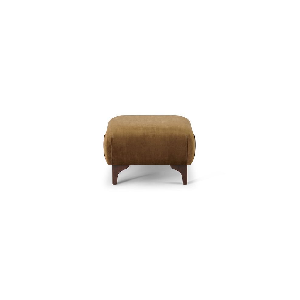 Jude Footstool in Duke Old Gold Fabric with Walnut Finished Feet 4
