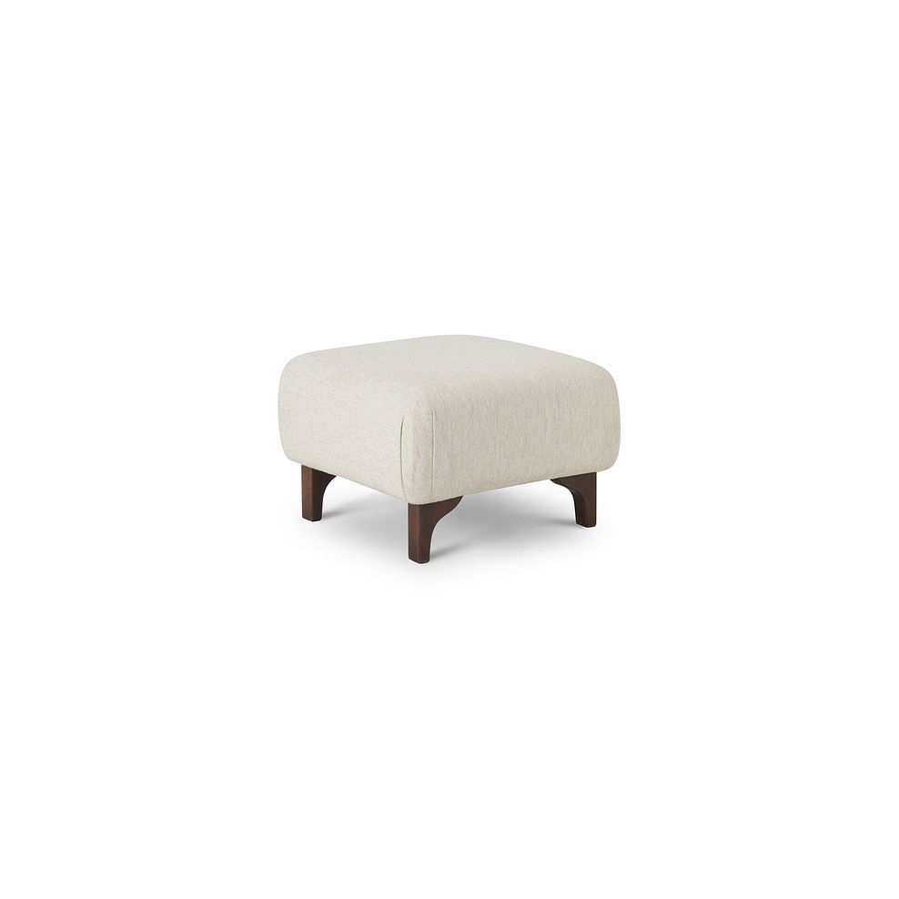 Jude Footstool in Oscar Linen Fabric with Walnut Finished Feet 3