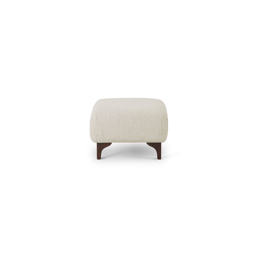 Jude Footstool in Oscar Linen Fabric with Walnut Finished Feet 4