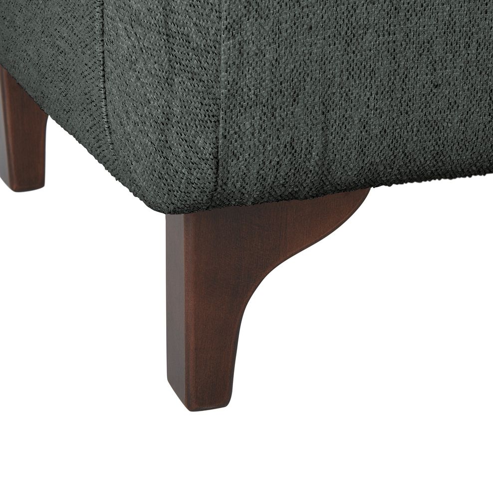 Jude Footstool in Oscar Nickel Fabric with Walnut Finished Feet 3