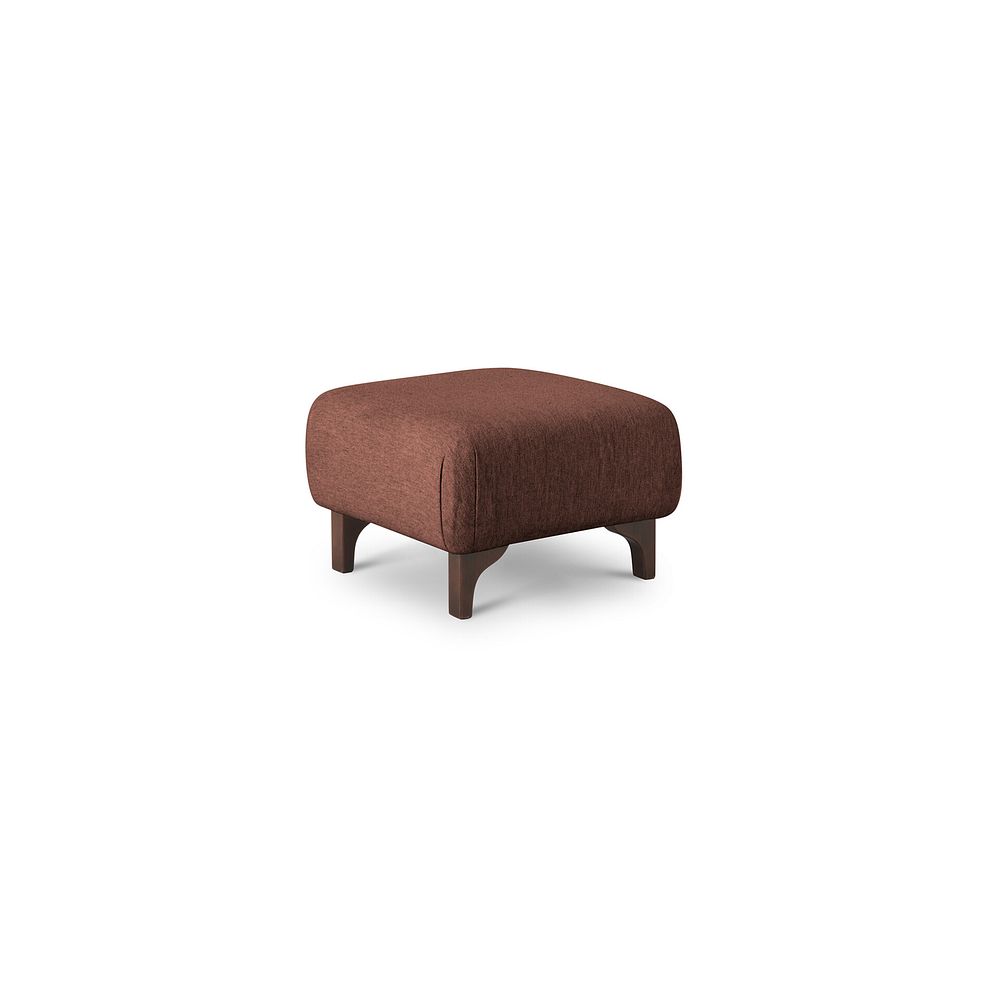 Jude Footstool in Oscar Rust Fabric with Walnut Finished Feet 1