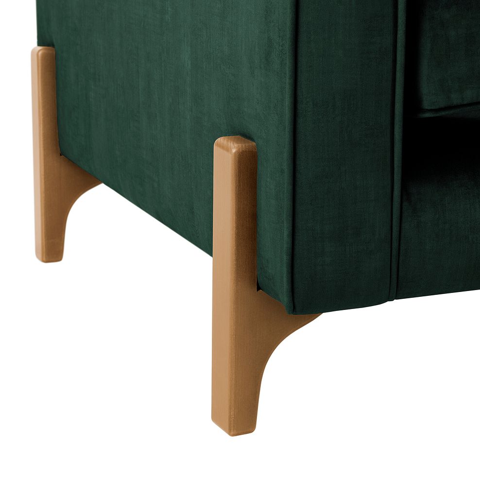 Jude Large Corner Sofa in Duke Bottle Green Fabric with Oak Feet 9