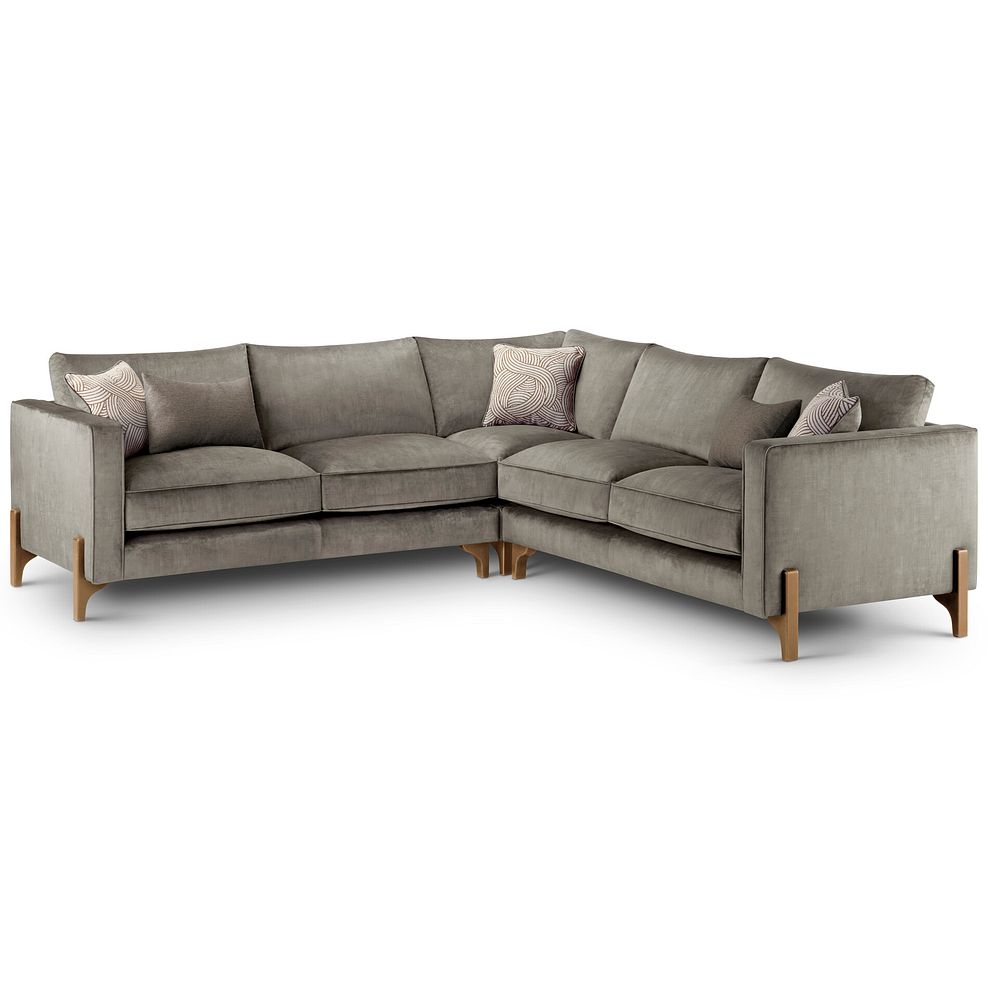 Jude Large Corner Sofa in Duke Cedar Fabric with Oak Feet 1