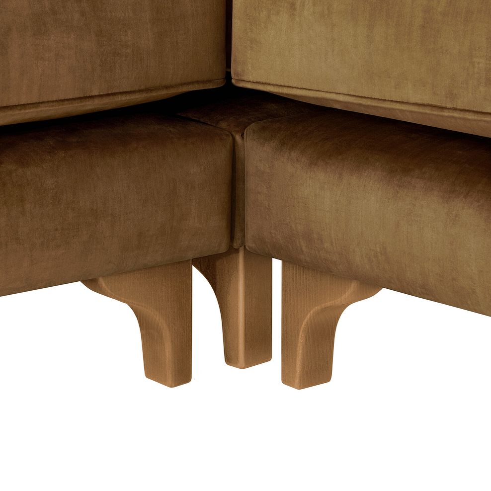 Jude Large Corner Sofa in Duke Old Gold Fabric with Oak Feet 4