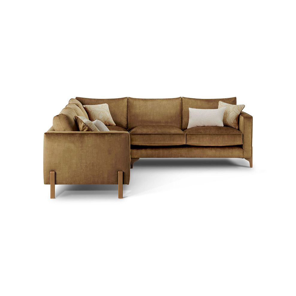 Jude Large Corner Sofa in Duke Old Gold Fabric with Oak Feet 2