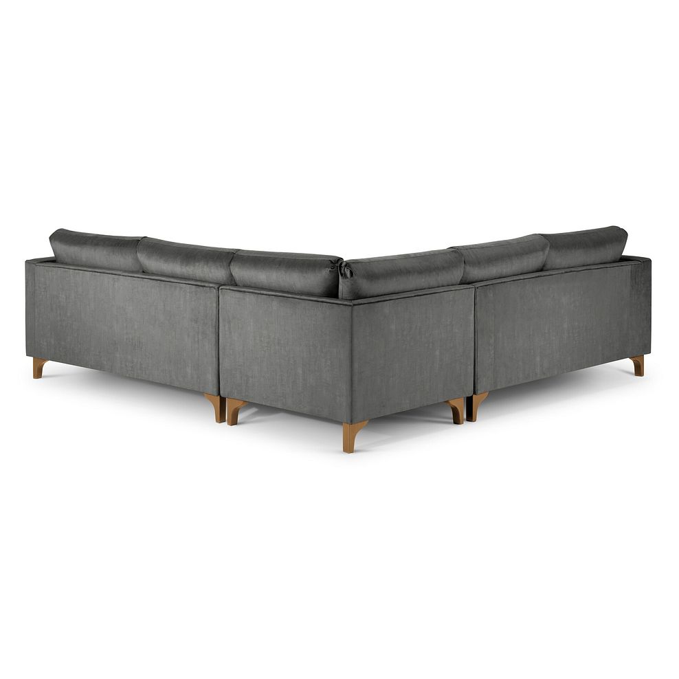 Jude Large Corner Sofa in Duke Steel Fabric with Oak Feet 3