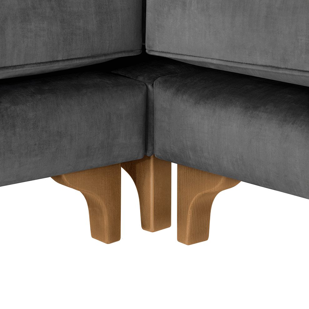 Jude Large Corner Sofa in Duke Steel Fabric with Oak Feet 4